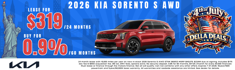 2026 Kia Sorento Sale at DELLA Kia in Plattsburgh