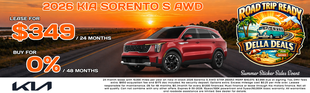 2026 Kia Sorento Sale at DELLA Kia in Plattsburgh