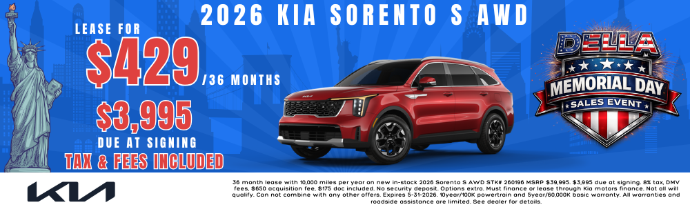 2026 Kia Sorento Sale at DELLA Kia in Plattsburgh
