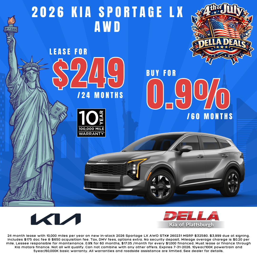 Kia New Car Specials in Plattsburgh, NY | DELLA KIA Price Specials
