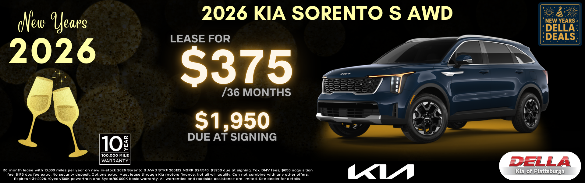 2026 Kia Sorento Sale at DELLA Kia in Plattsburgh