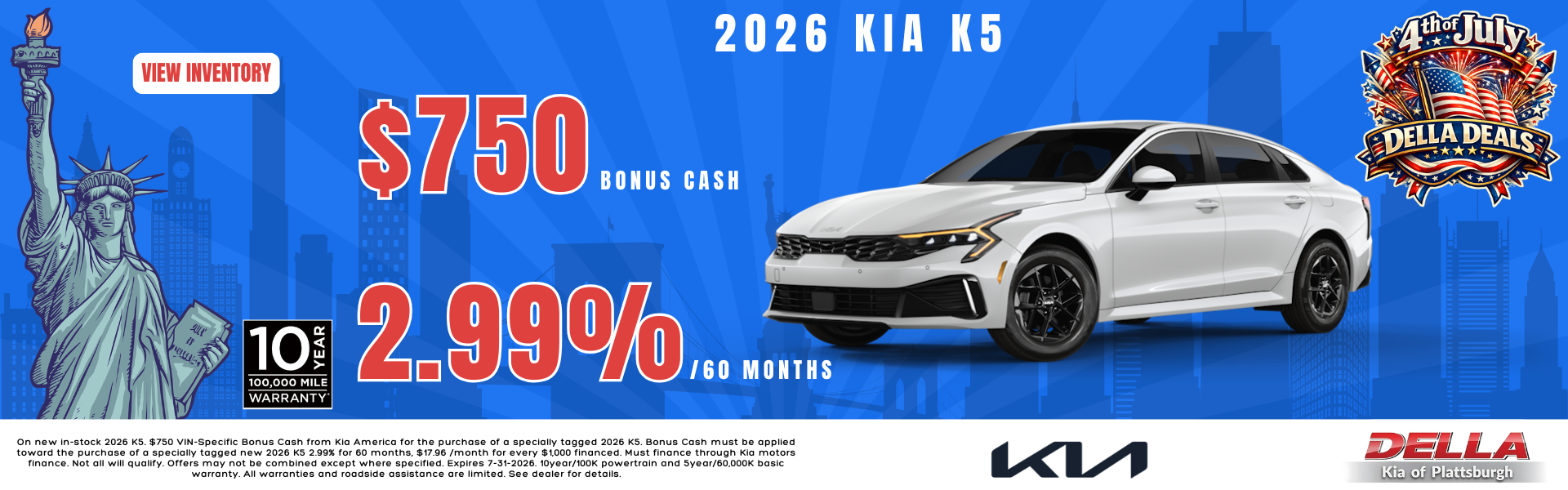2026 Kia K5 sale at DELLA Kia in Plattsburgh