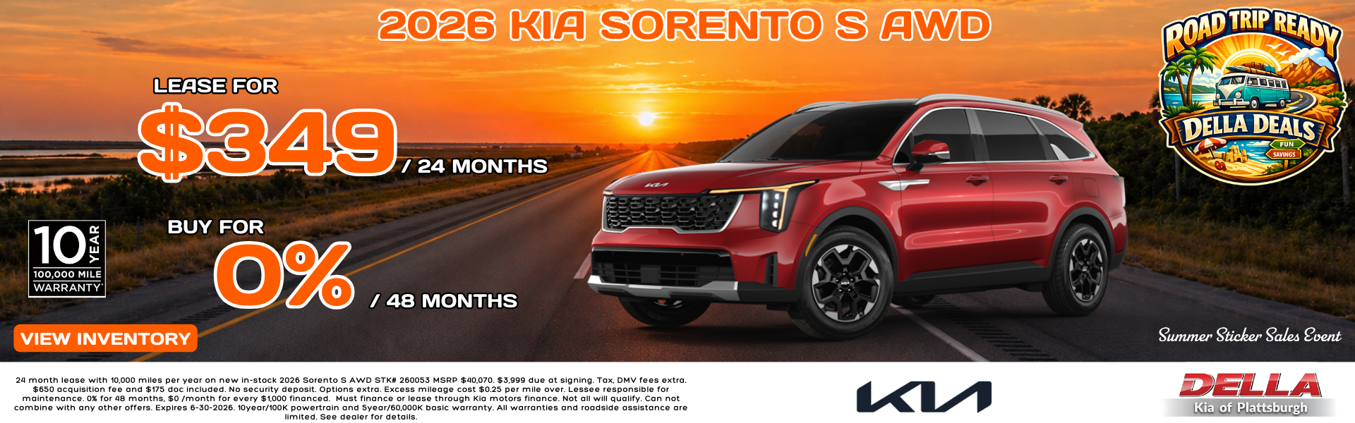 2026 Kia Sorento Sale at DELLA Kia in Plattsburgh