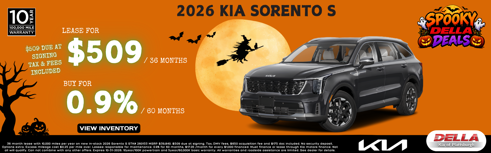 2026 Kia Sorento Sale at DELLA Kia in Plattsburgh