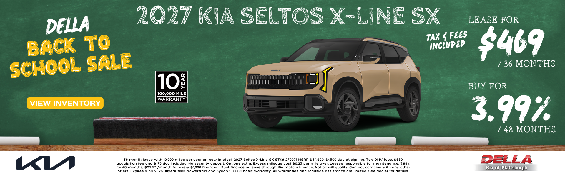 2027 Kia Seltos sale at DELLA Kia near Plattsburgh, NY
