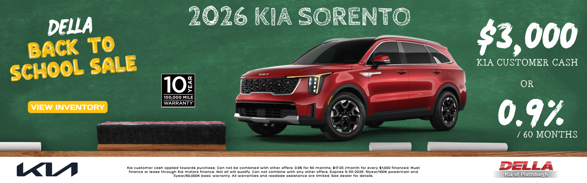 2026 Kia Sorento Sale at DELLA Kia in Plattsburgh