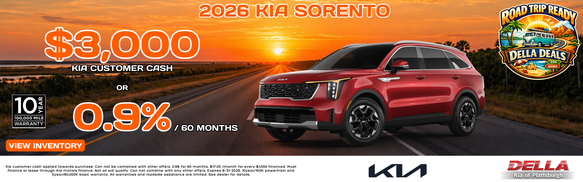2026 Kia Sorento Sale at DELLA Kia in Plattsburgh