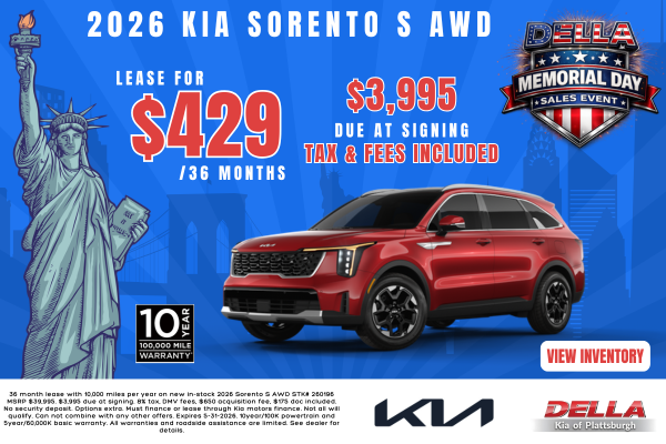 2026 Kia Sorento Sale at DELLA Kia in Plattsburgh