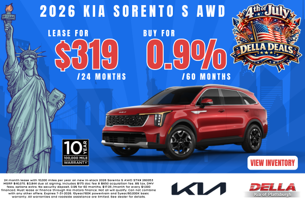 2026 Kia Sorento Sale at DELLA Kia in Plattsburgh