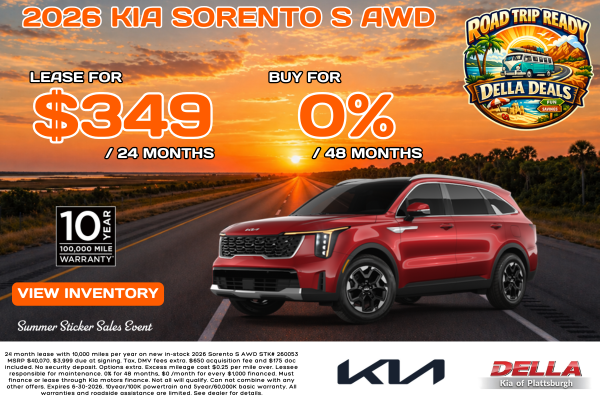 2026 Kia Sorento Sale at DELLA Kia in Plattsburgh