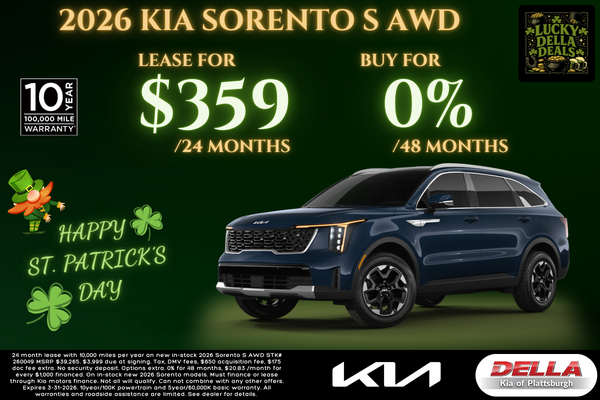2026 Kia Sorento Sale at DELLA Kia in Plattsburgh